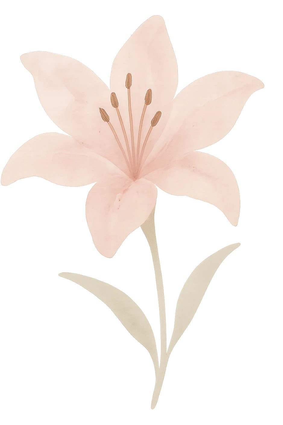 a light pink lily, elegant and delicate, transparent background emoji