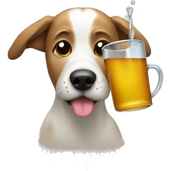Dog drinking emoji