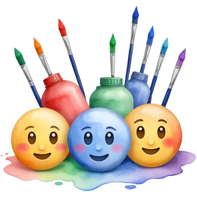 Realistic, watercolor, January title  emoji