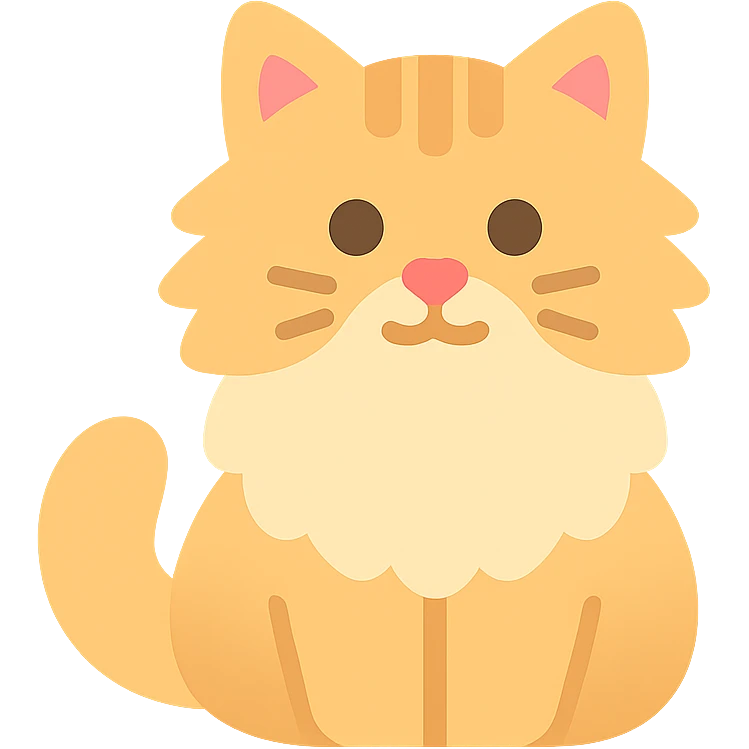 cute fluffy cat color icon emoji