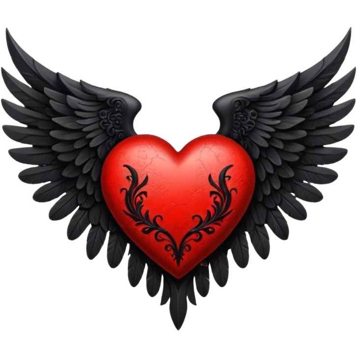 heart with gothic black wings emoji