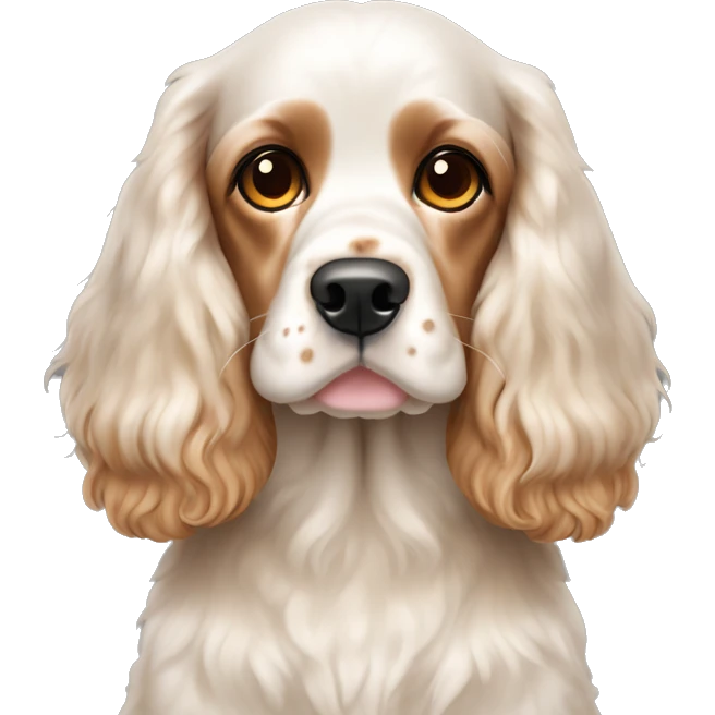 Cocker spaniel white body tan ears and freckles emoji