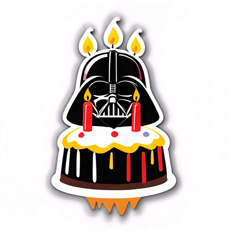 Darth Vader birthday party with candles  emoji
