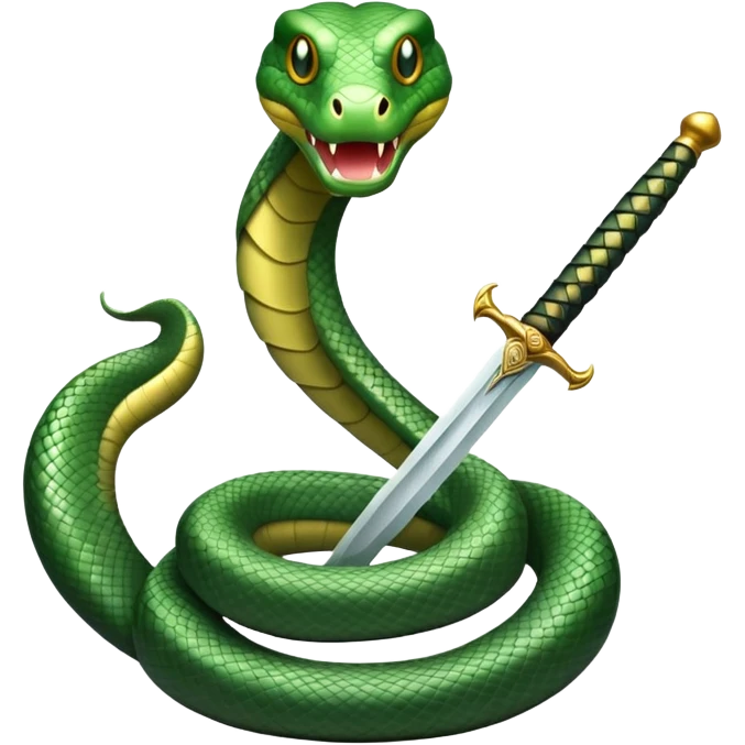A snake holding a sword emoji