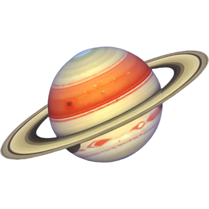 planet Saturn with red dots emoji