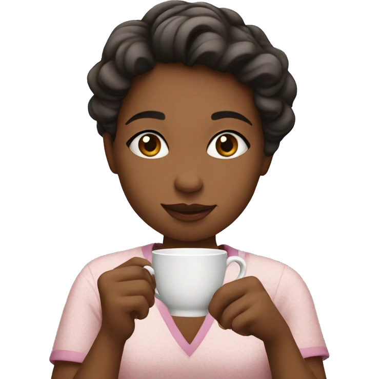 Girl sipping tea emoji