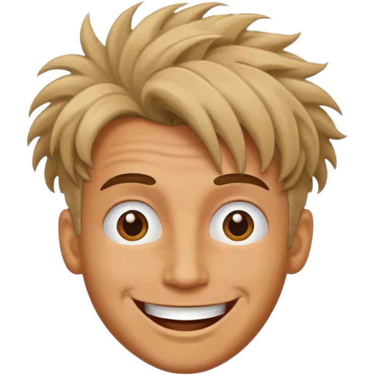 Happy Man strange hair head emoji