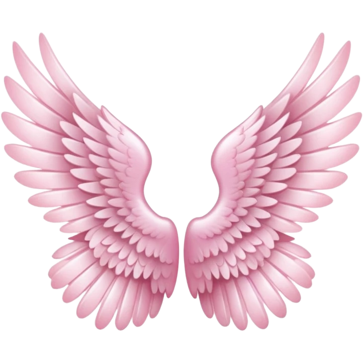 Tiny mini soft pink angel wings emoji