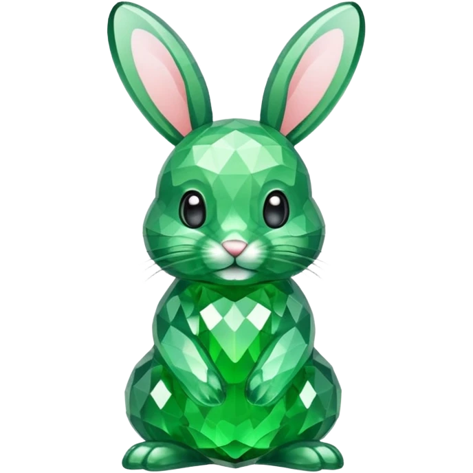 bunny made of green crystals emoji