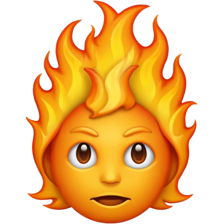 Make it look like a normal emoji just with burning head🙂🔥 cobine the two put the fire on topp of the head nothing more nothing less emoji