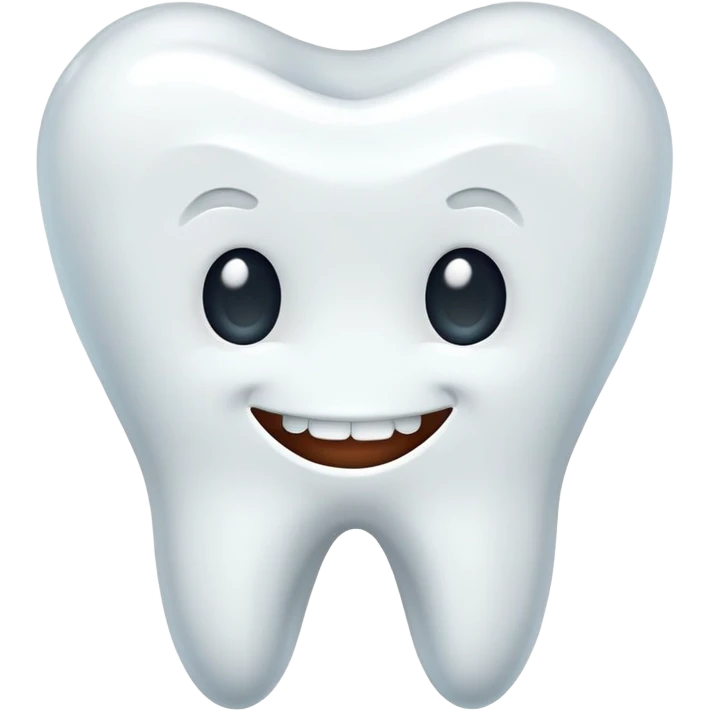 a bright white cartoon tooth emoji