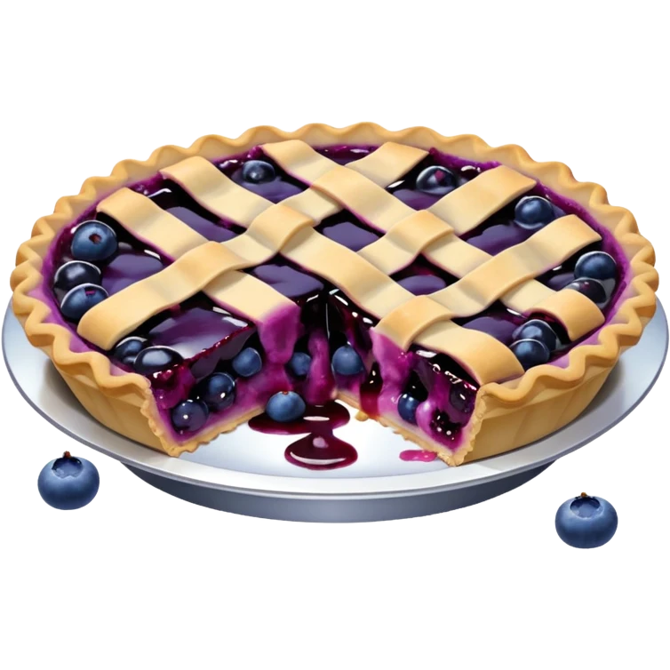 Make an emoji of a blueberry pie (small) that's broken off a bit so you can see the blueberry jam emoji
