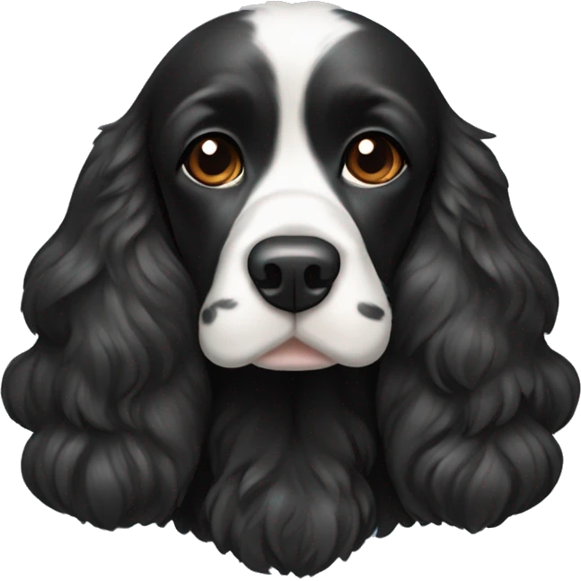 Black Cocker spaniel with a white chin emoji