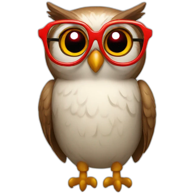 owl with red glasses emoji