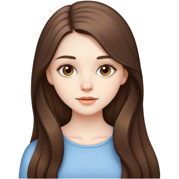 beautiful pale brunette girl with long hair emoji