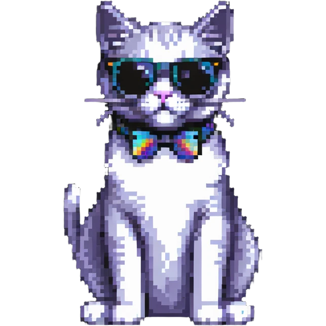 cool cat with sunglasses sitting pose emoji