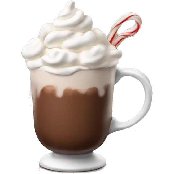 Hot chocolate with whipped cream and marshmallows emoji