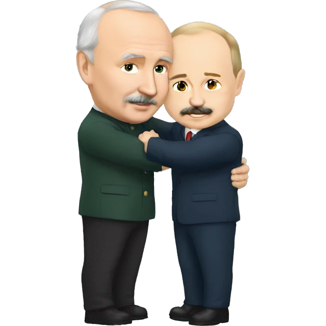 Putin and Lukashenko hug emoji