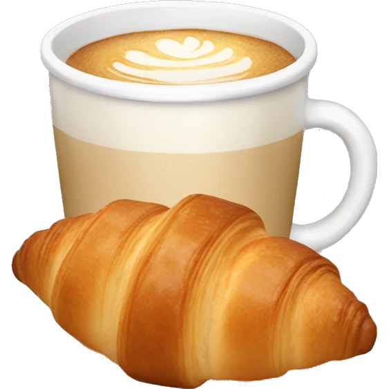 Flat white with croissant emoji