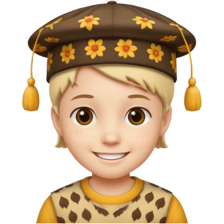 print hat with kid emoji