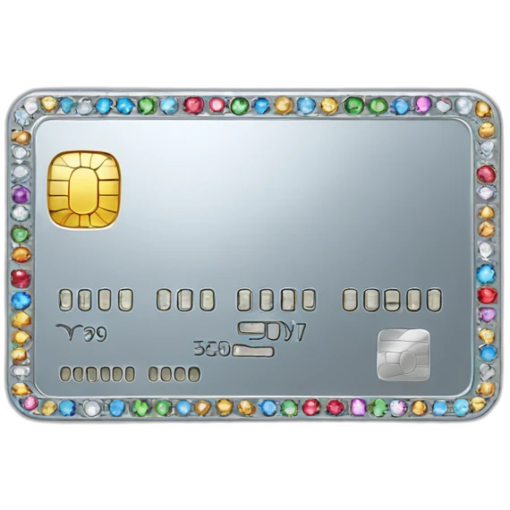 Silver credit card with gems emoji