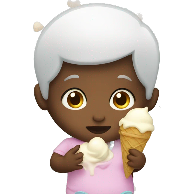 Baby eating ice cream emoji