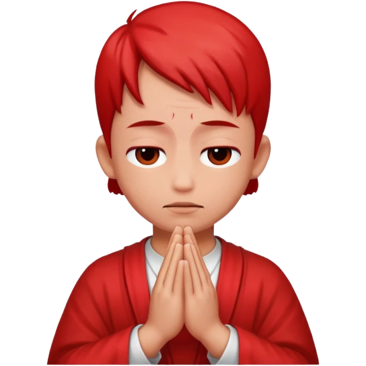 red praying person praying emoji