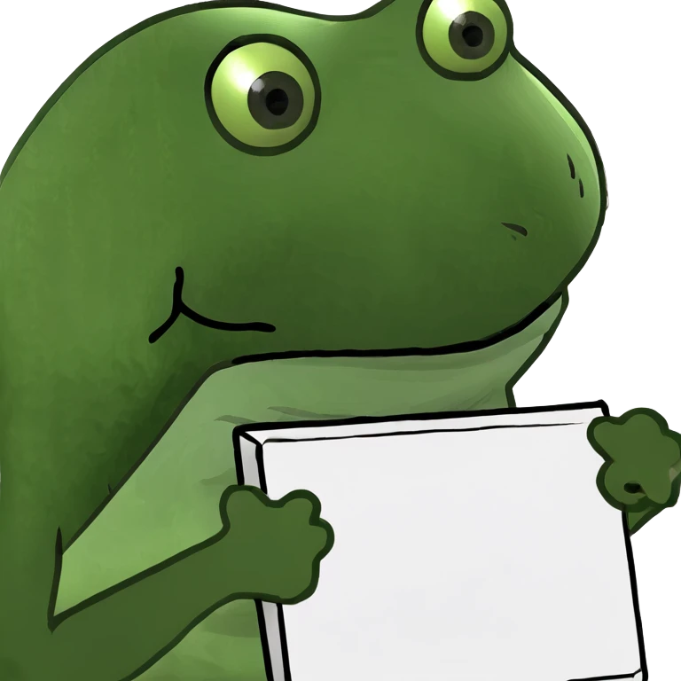 Bufo frog holding a sign emoji