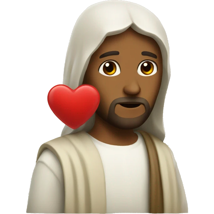 jesus with a red heart emoji