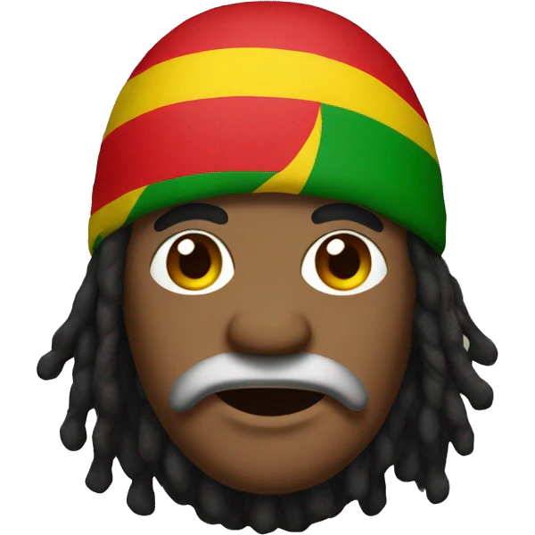 Jamaican emoji wearing a Rasta tam emoji