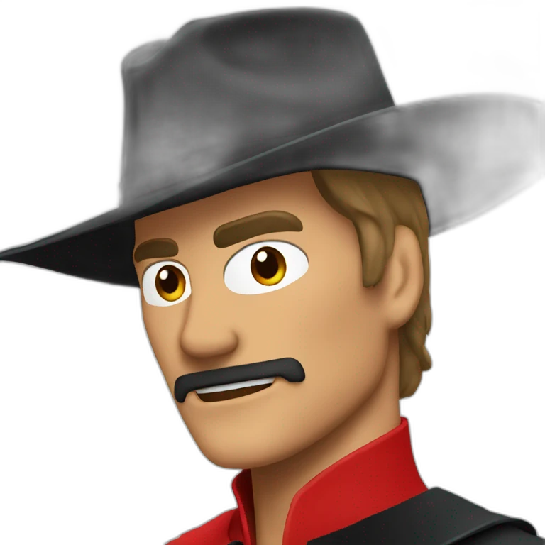zorro in red emoji