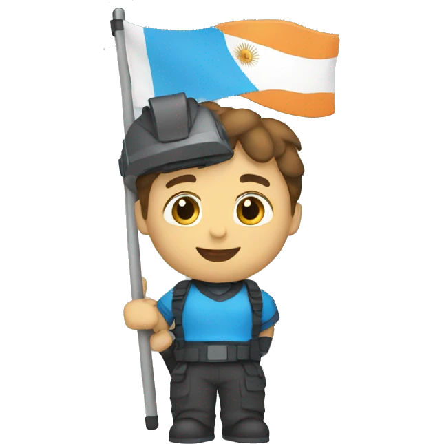 a video editor with an argentinian flag on the background emoji