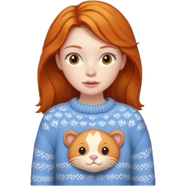 Knitted ginger female emoji