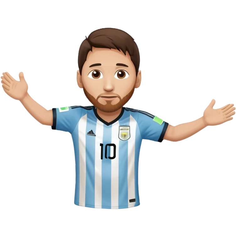 Lionel Messi soccer player in Argentina jersey number 10 emoji