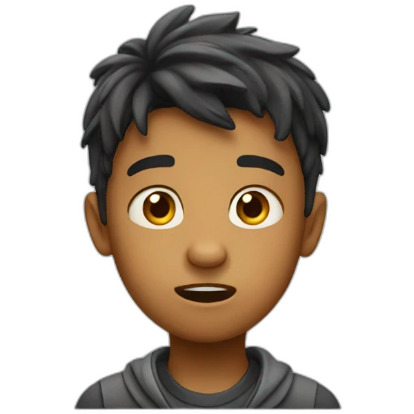 a boy who was shocked emoji