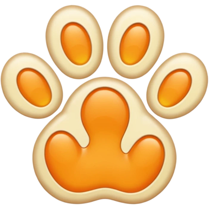 a very light pale pastel yellowy orange pawprint emoji