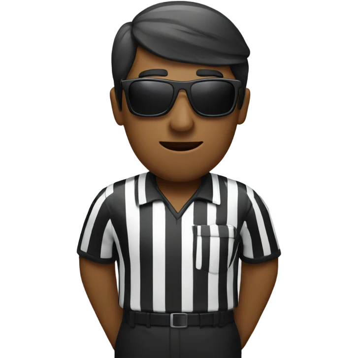 Blind referee with stick and black sunglasses emoji