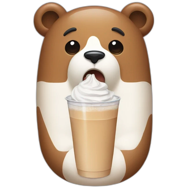 crying, bear, milktea emoji