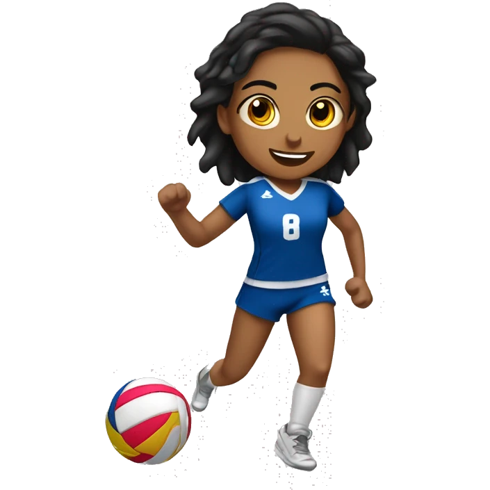chica morena jugando voleibol emoji