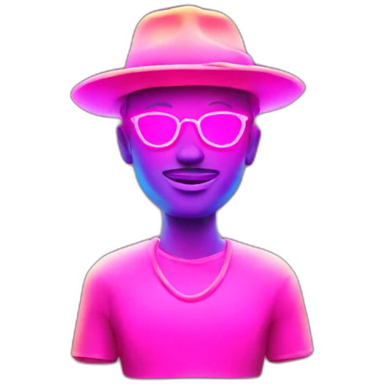 Juicy booty neon sign style man emoji