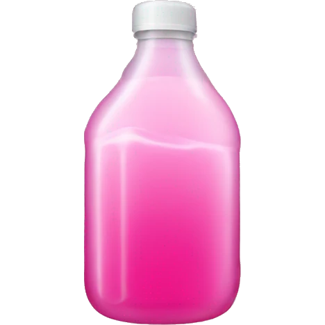 plastic bottle with crystaline pink liquid emoji
