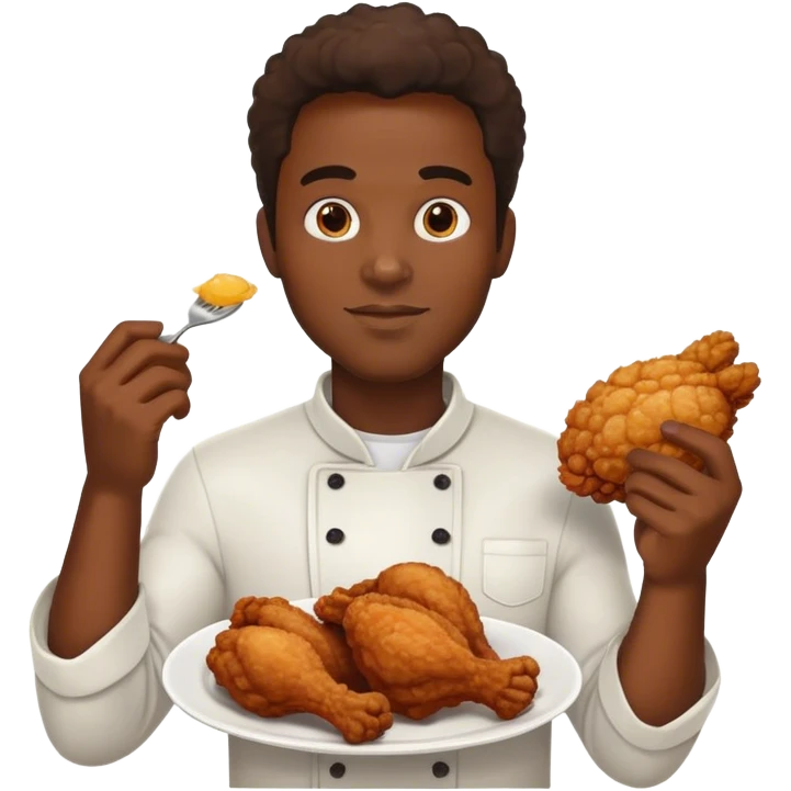 Black man with fried chicken  emoji