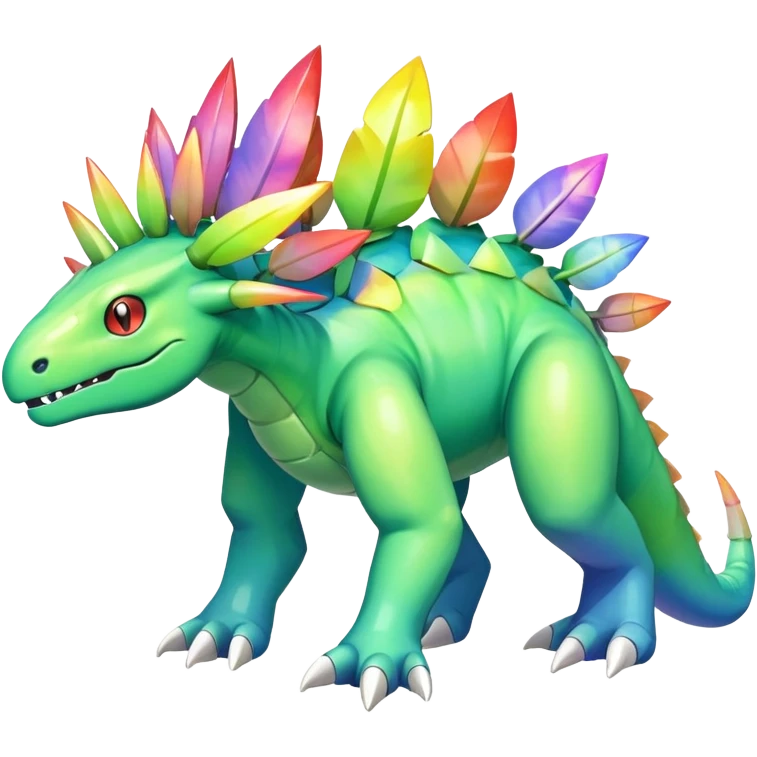 Shiny Colorful Iridescent Meganium-Amaura-fakemon (full body) emoji