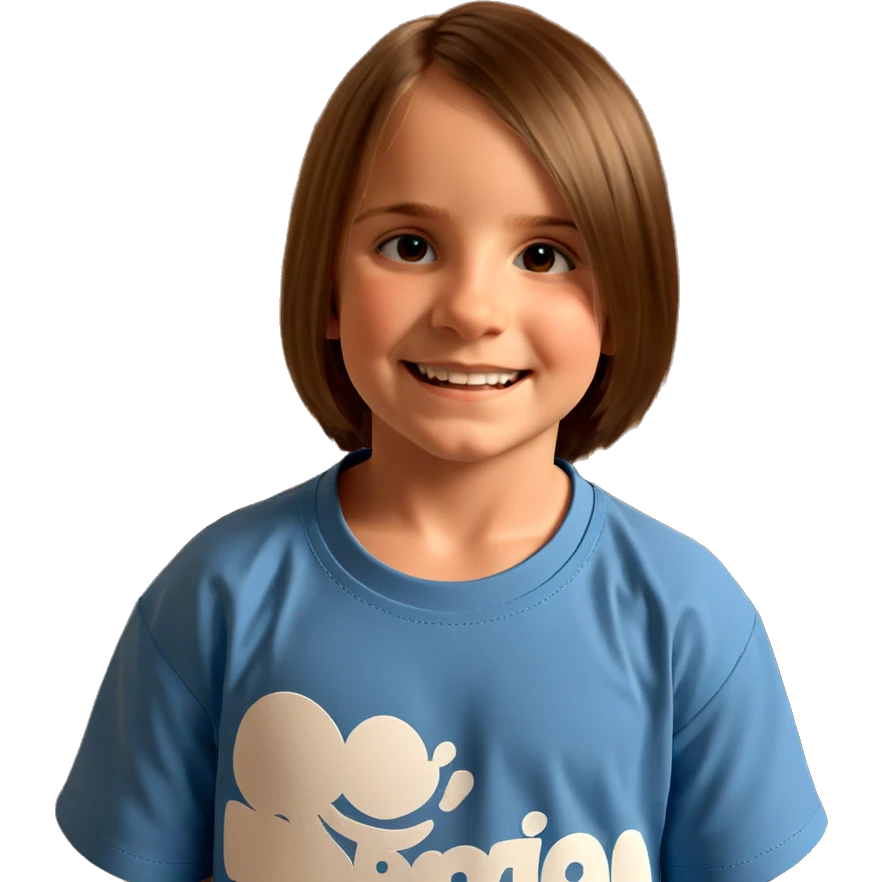 smiling boy in blue shirt emoji