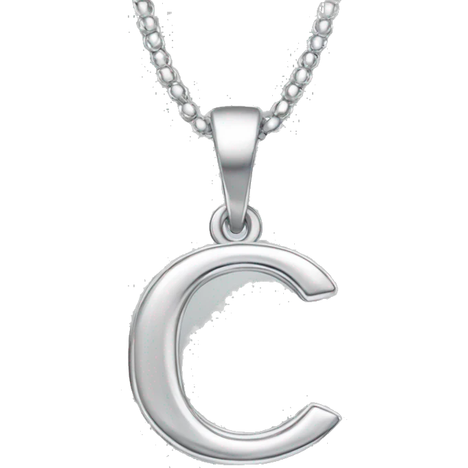 Silver necklace with letter “c” emoji