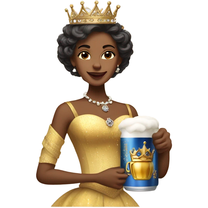 queen with beer emoji