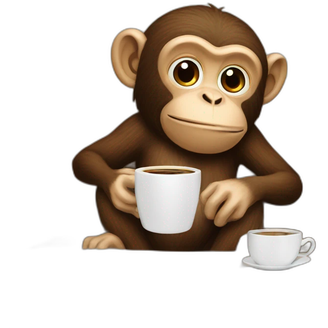 monkey drinking coffee and sofa emoji