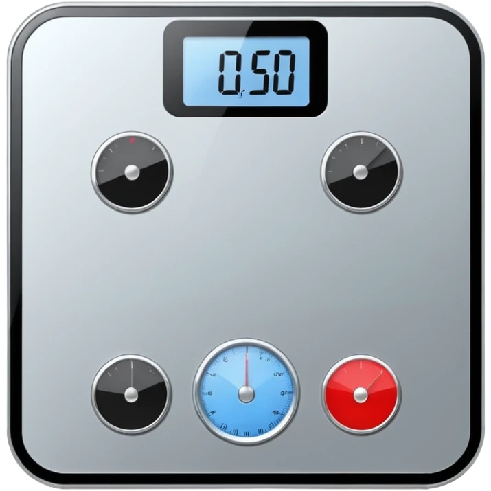 Digital weight scale with 0:00 on it emoji