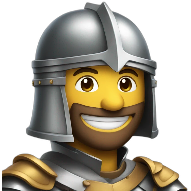 A knight smiling emoji