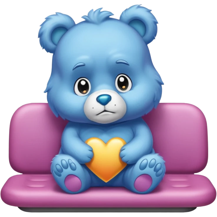 Care bear sad in the metro emoji